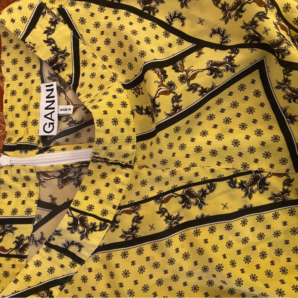 Ganni Yellow Floral skirt